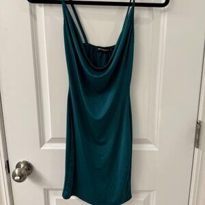 Deep Teal Mini Dress (Size 0) - PrettyLittleThing